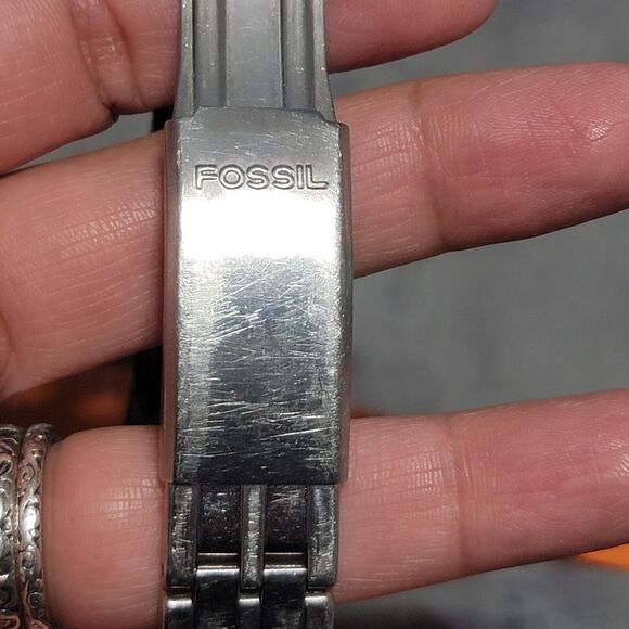 Fossil Big Tic Watch, Blue Face Steel Strap, JR-7860, Y2k, Untested - Picture 9 of 11